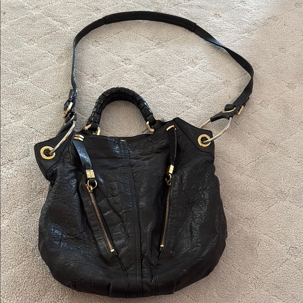 orYANY Black Leather Shoulder Bag